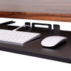 The Stand Steady clamp-on keyboard tray has a built-in keyboard stopper with cord management.