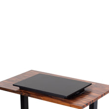 Black | 28-inch-desktop | The desk converter, featured here in black, can lay nearly flat on your desk.