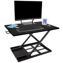 Black | 28-inch-desktop | The spacious desktop has enough room to hold a monitor, your laptop, a keyboard, mouse, or other necessities while keeping them at an ergonomic height.