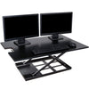 The spacious desktop has enough room to hold up to two monitors, your laptop, a keyboard, mouse, notebook, or other necessities while keeping them at an ergonomic height.