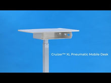 Video of the Cruizer™ XL Pneumatic Mobile Standing Desk with Power Outlets by Stand Steady.