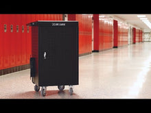 Video of the Line Leader 30-device charging cart by Stand Steady.