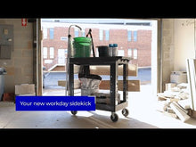 Video of the Tubstr utility cart with storage hooks.